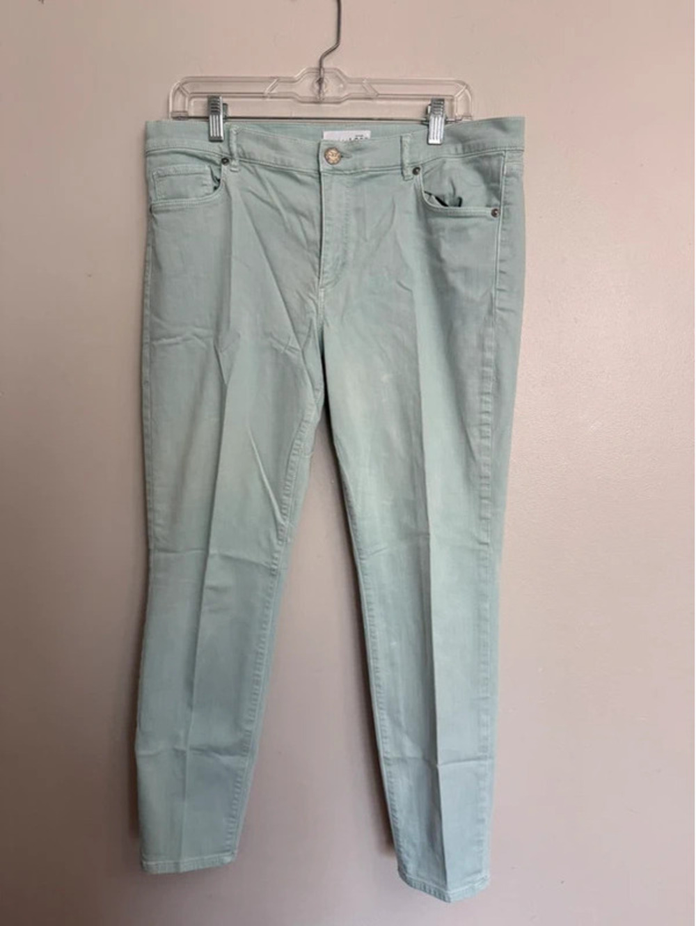 LOFT Mint Green Slim Ankle Pants / Colored Denim Jeans size 12